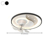 Modern Square Geometric 7 Blade Flush Ceiling Fan Light Image - 25