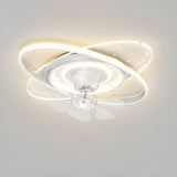 Modern Square Geometric 7 Blade Flush Ceiling Fan Light Image - 3