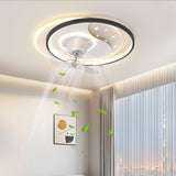 Modern Square Geometric 7 Blade Flush Ceiling Fan Light Image - 4