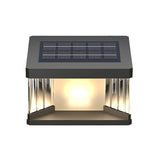 Modern Square Glass Solar Outdoor LED Post Table Lamp Image - 5