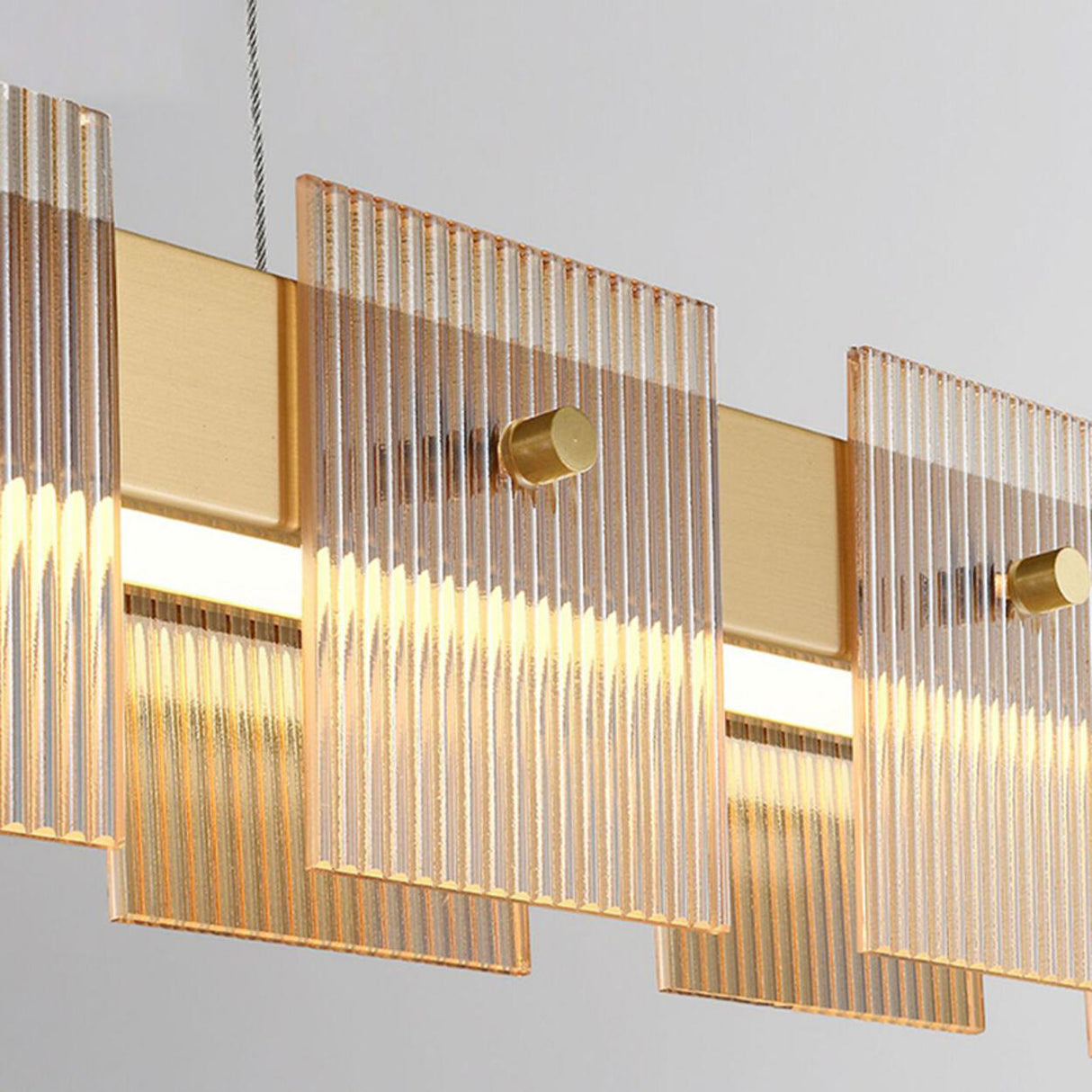 Modern Square Grid Design Linear Island Ceiling Light Image - 10