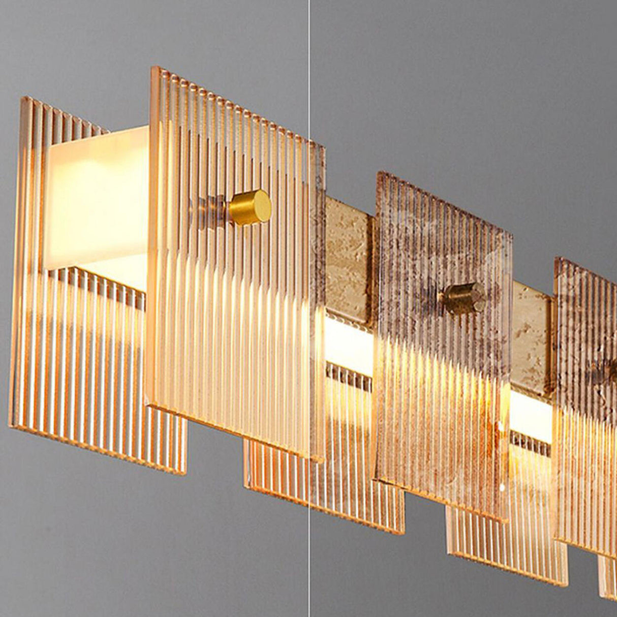 Modern Square Grid Design Linear Island Ceiling Light Image - 11