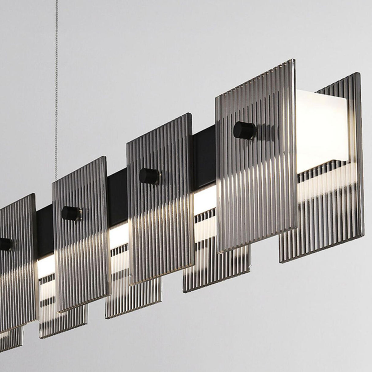 Modern Square Grid Design Linear Island Ceiling Light Image - 13