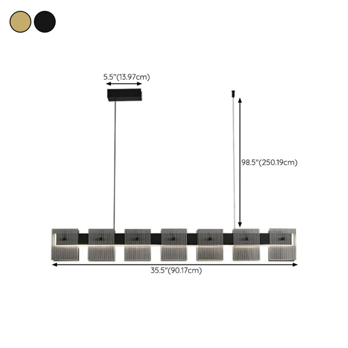 Modern Square Grid Design Linear Island Ceiling Light 