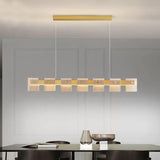 Modern Square Grid Design Linear Island Ceiling Light Image - 4