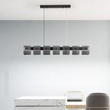 Modern Square Grid Design Linear Island Ceiling Light Image - 7