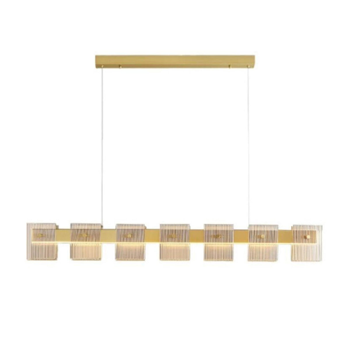 Modern Square Grid Design Linear Island Ceiling Light Image - 8