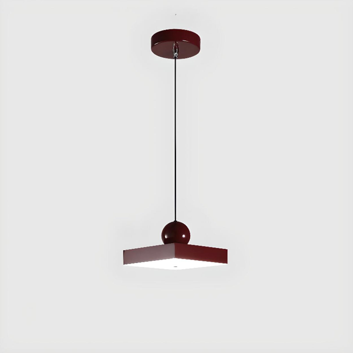 Modern Square LED Red Pendant Light Third Gear Image - 9