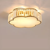 Modern Square Metal Crystal LED Flush Mount Light Image - 11