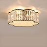 Modern Square Metal Crystal LED Flush Mount Light Image - 9