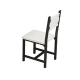 Modern Square Metal Office Stool Chair Black White Compact Image - 5