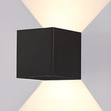 Modern Square Metal Outdoor 2 Bulbs Wall Light Black Image - 10