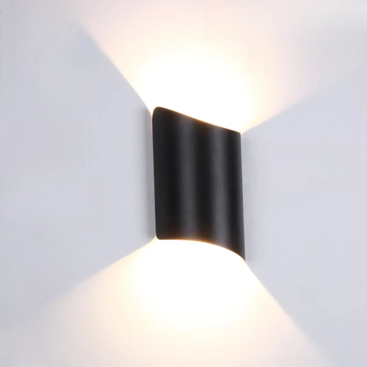 Modern Square Metal Outdoor 2 Bulbs Wall Light Black Image - 5