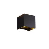 Modern Square Metal Outdoor 2 Bulbs Wall Light Black Image - 8