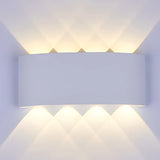 Modern Square Metal Outdoor 2 Bulbs Wall Light Black Image - 9