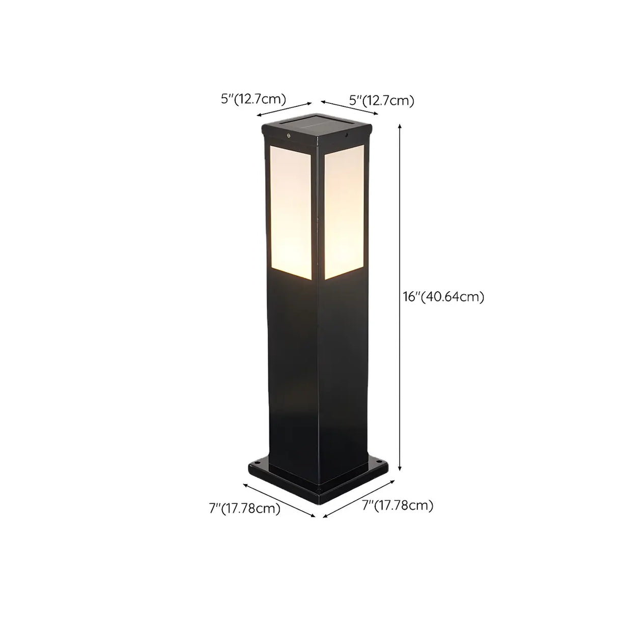 Modern Square Metal Outdoor Garden Post Table Lamp 