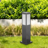 Modern Square Metal Outdoor Garden Post Table Lamp Image - 2