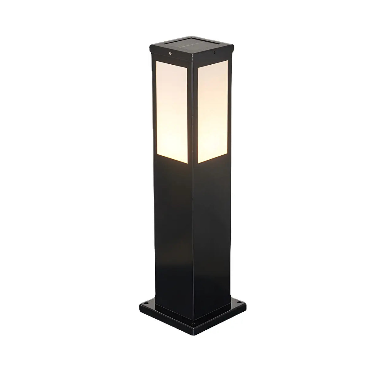 Modern Square Metal Outdoor Garden Post Table Lamp Image - 6