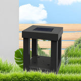 Modern Square Metal Outdoor Post Black Table Lamp Image - 9