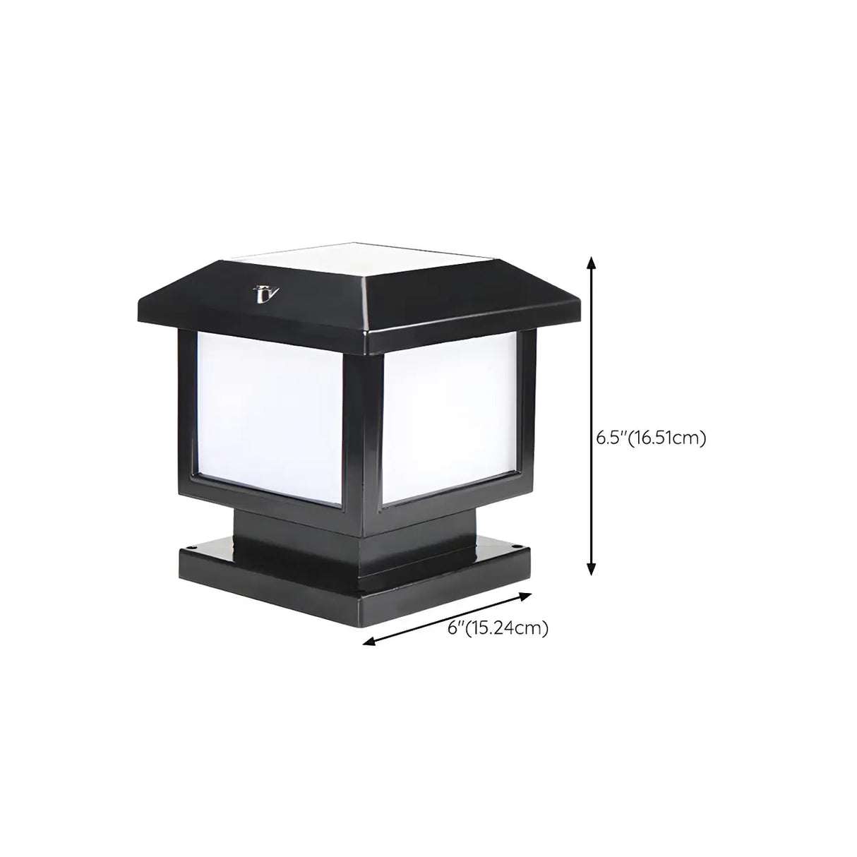 Modern Square Metal Outdoor Solar Lantern Post Light 