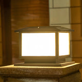 Modern Square Metal Outdoor Solar Lantern Post Light Image - 5