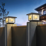 Modern Square Metal Post Light Outdoor Lamp Black Image - 1