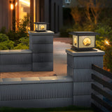 Modern Square Metal Post Light Outdoor Lamp Black Image - 10