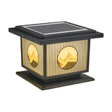 Modern Square Metal Post Light Outdoor Lamp Black Image - 6