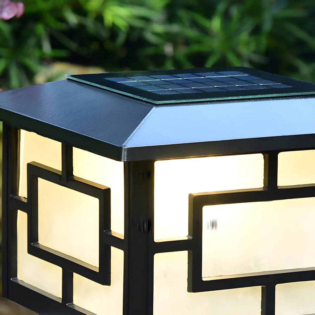 Modern Square Metal Waterproof Outdoor Pillar Lamp Image - 12