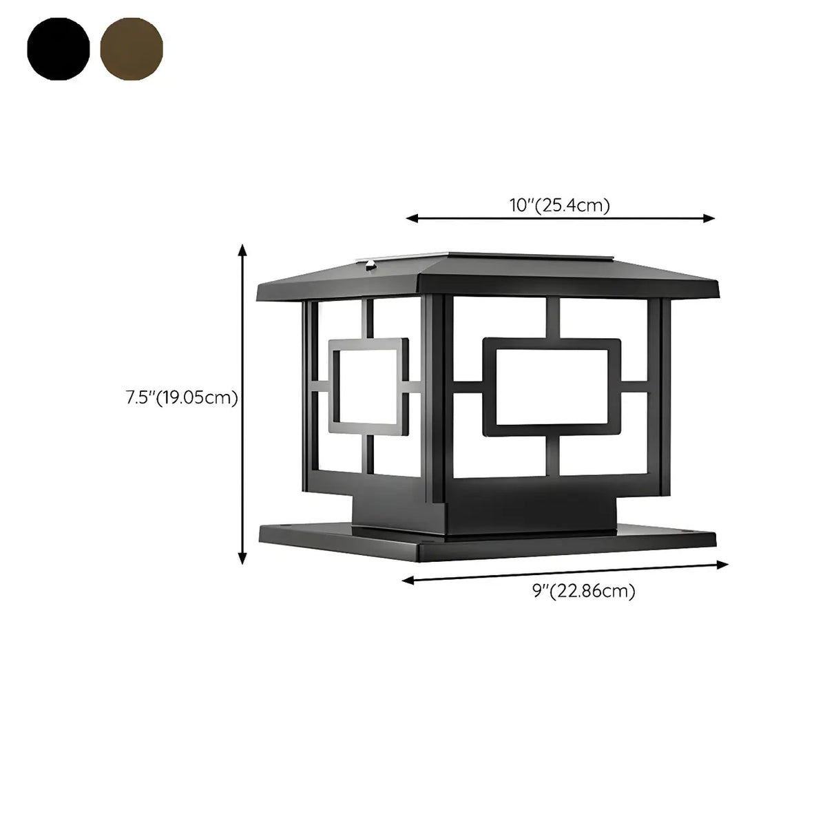 Modern Square Metal Waterproof Outdoor Pillar Lamp Image - 16