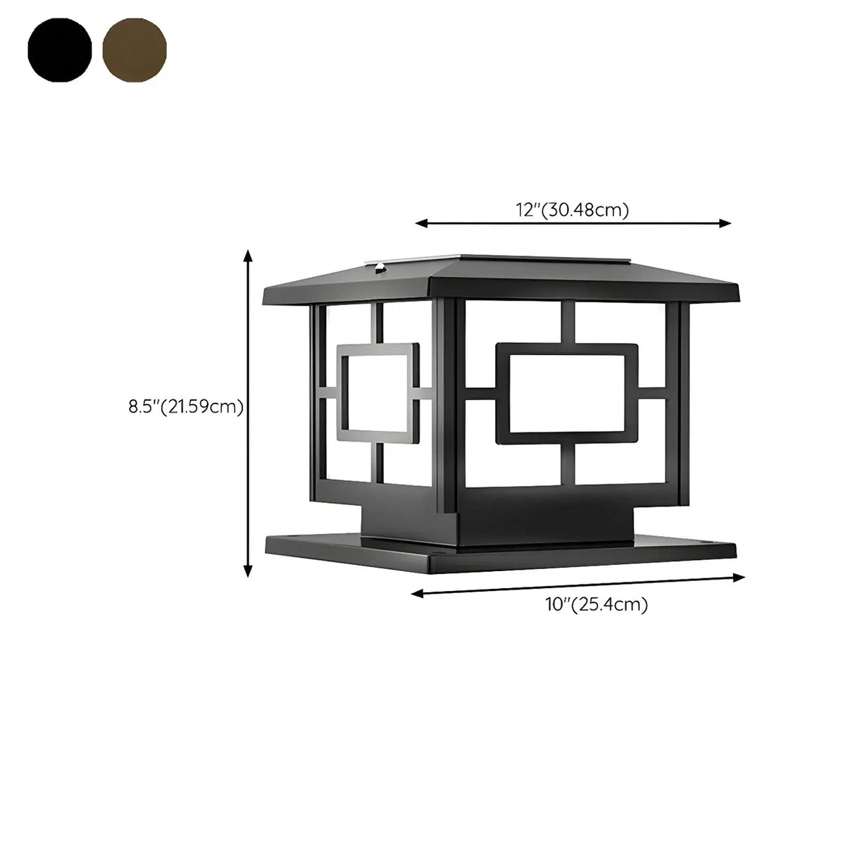 Modern Square Metal Waterproof Outdoor Pillar Lamp Image - 17