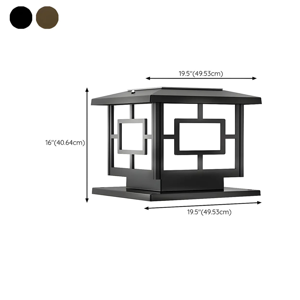 Modern Square Metal Waterproof Outdoor Pillar Lamp Image - 20