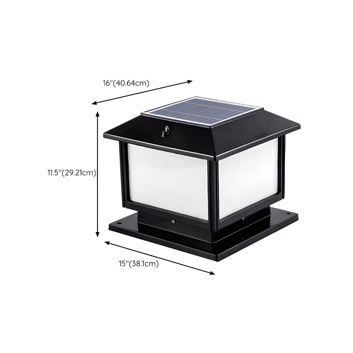 Modern Square Metal Waterproof Outdoor Pillar Lamp Image - 24