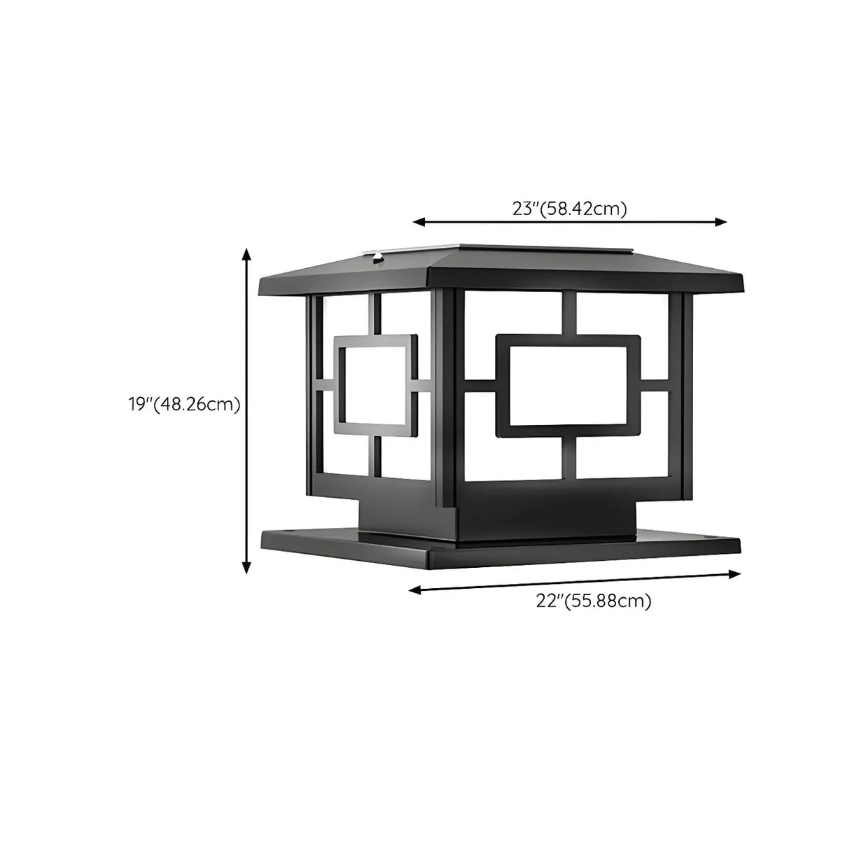 Modern Square Metal Waterproof Outdoor Pillar Lamp Image - 27