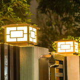 Modern Square Metal Waterproof Outdoor Pillar Lamp Image - 8