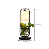 Modern Square Plant Stand Cylindrical Shade Table Lamp #size