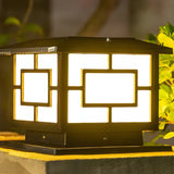 Modern Square Simple Solar Black Outdoor Post Light Image - 17