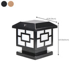 Modern Square Simple Solar Black Outdoor Post Light #size