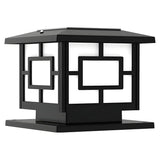 Modern Square Simple Solar Black Outdoor Post Light Image - 7