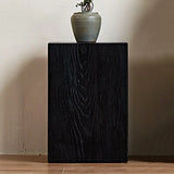 Modern Square Solid Wood Black Brown Floor Plant Stand Image - 10