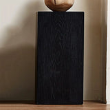 Modern Square Solid Wood Black Brown Floor Plant Stand Image - 11