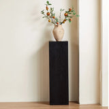 Modern Square Solid Wood Black Brown Floor Plant Stand Image - 15