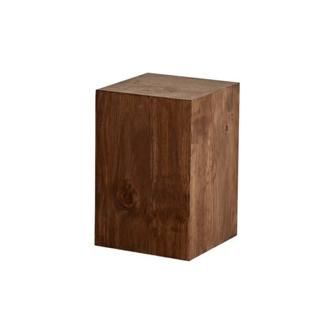 Modern Square Solid Wood Black Brown Floor Plant Stand Image - 2