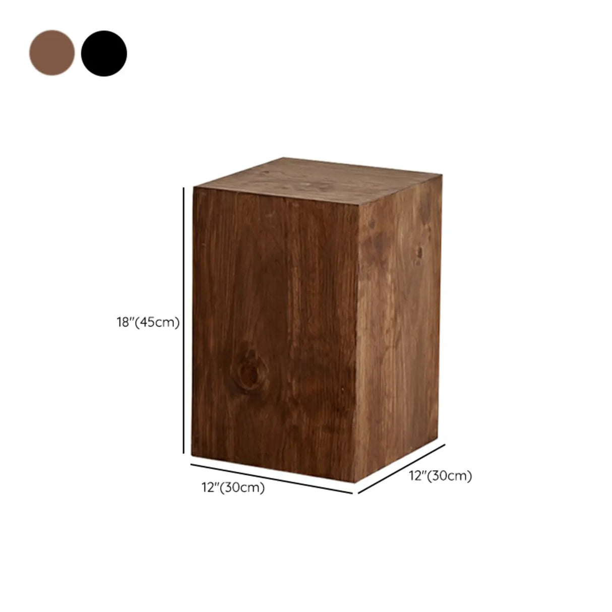 Modern Square Solid Wood Black Brown Floor Plant Stand 