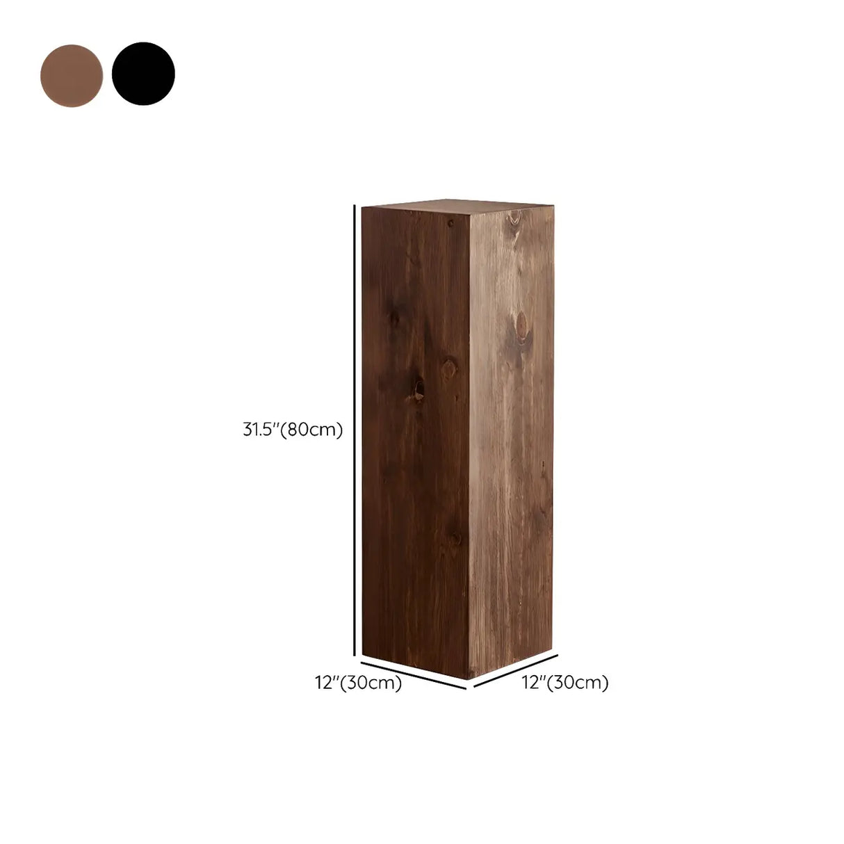 Modern Square Solid Wood Black Brown Floor Plant Stand Image - 24