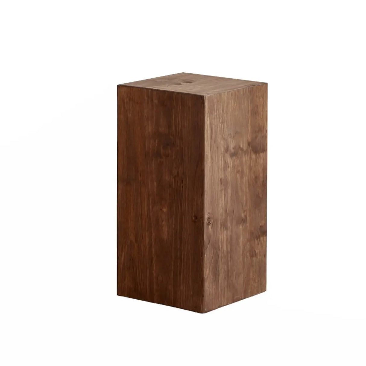 Modern Square Solid Wood Black Brown Floor Plant Stand Image - 3