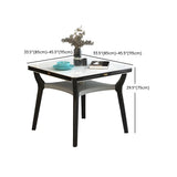 Modern Square Stone Dining Table White Foldable Leaf #size