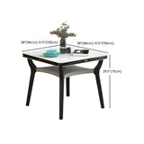 Modern Square Stone Dining Table White Foldable Leaf Image - 12