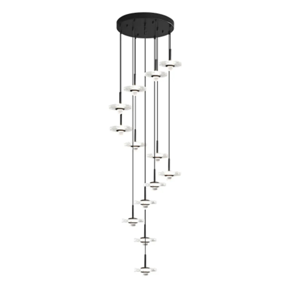 Modern Staircase Clear Acrylic Spiral LED Pendant Light Image - 3