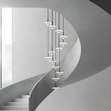 Modern Staircase Clear Acrylic Spiral LED Pendant Light Image - 4